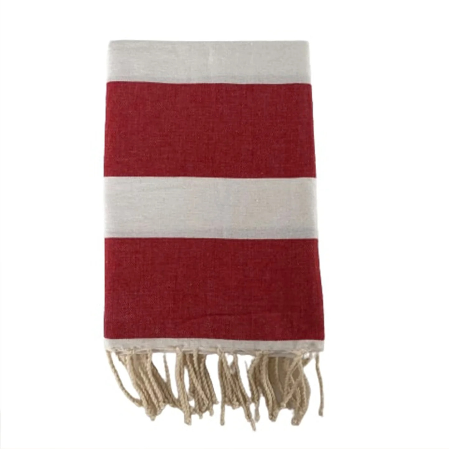 Fouta plate traditionnelle Rouge 100x200 190g/m² - Transat Rouge
