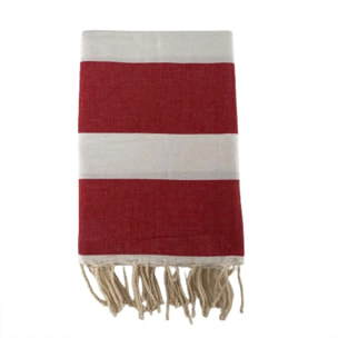 Fouta plate traditionnelle Rouge 100x200 190g/m² - Transat Rouge