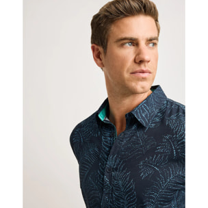 Camisa Manga Corta Azul Marino - Furaira