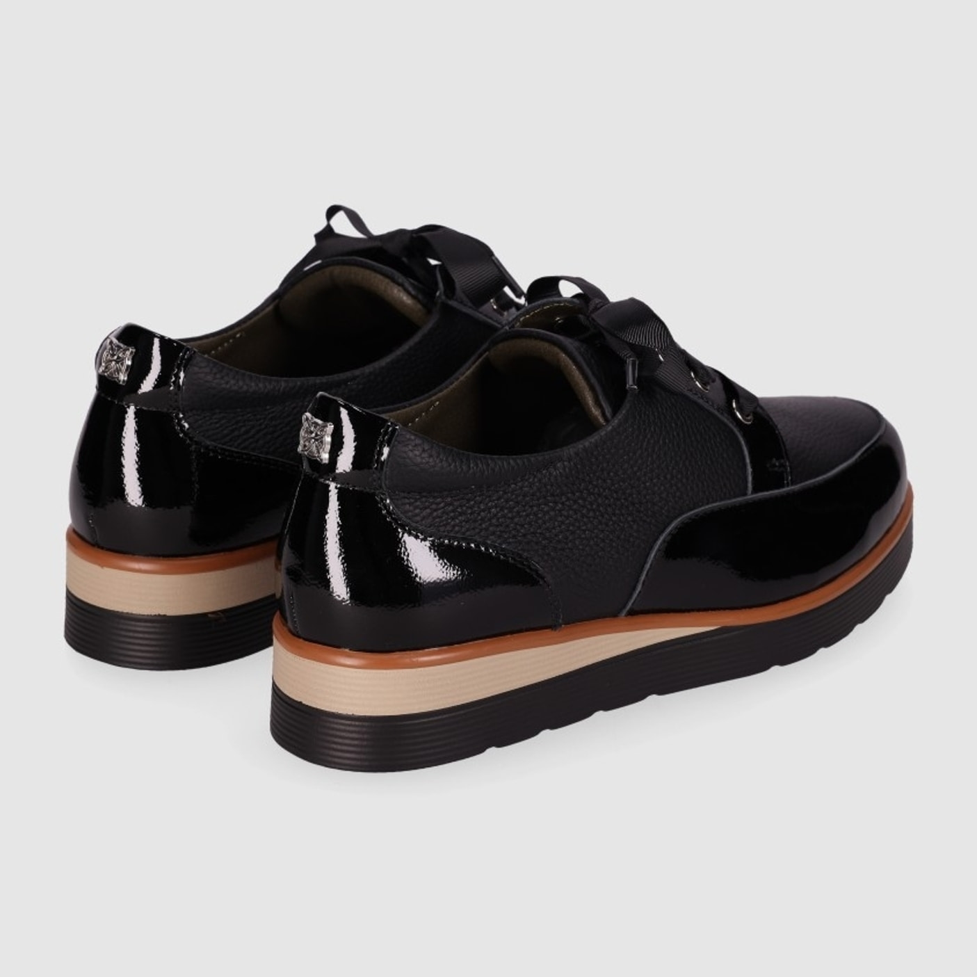 Zapatos de Piel - Negro - Tacón: Bajo