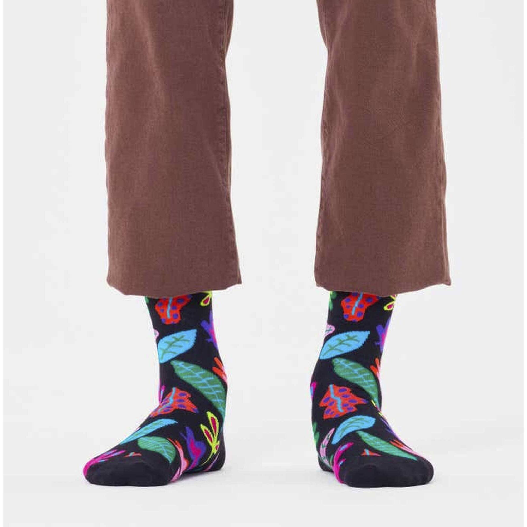 Calcetines leaves negro