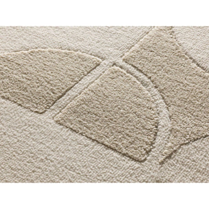 FLORA Alfombra geométrica con relieve en tonos blanco y beige, varias medidas disponibles