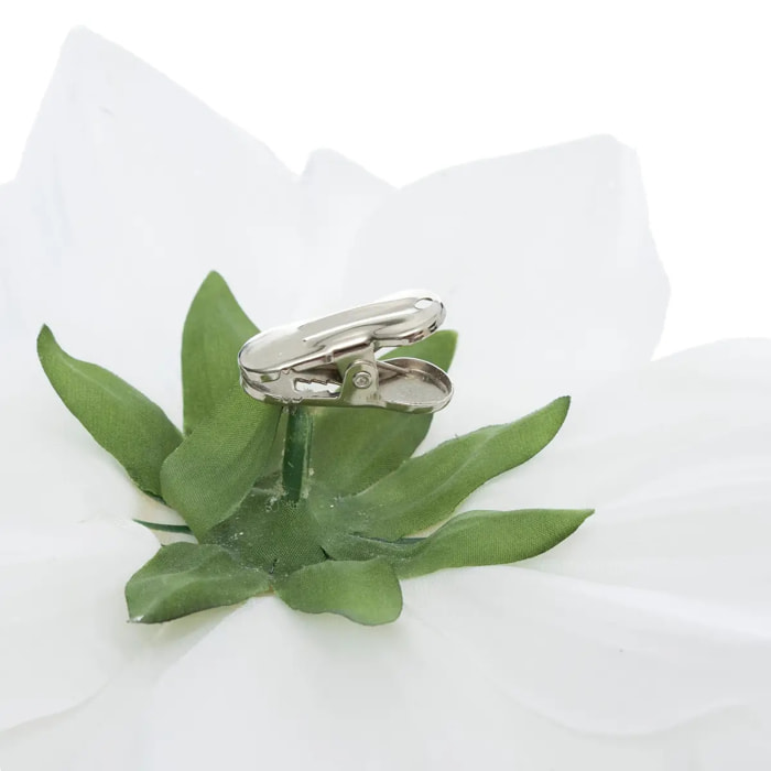 Sujet fleur neige 20cm PS blanc