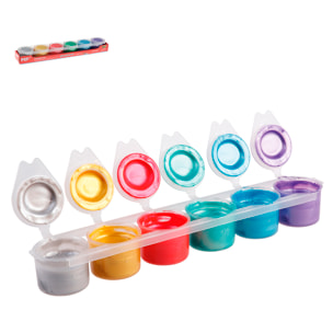 TÉMPERA 6 COLORES METALIZADO 15ml