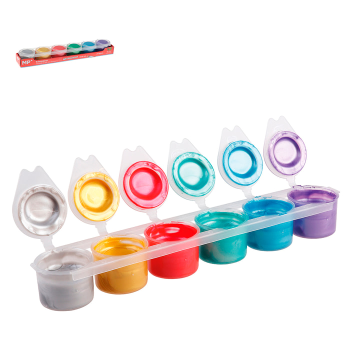 TÉMPERA 6 COLORES METALIZADO 15ml