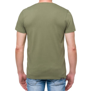 T-shirt LIZARD 100% cotone verde militare