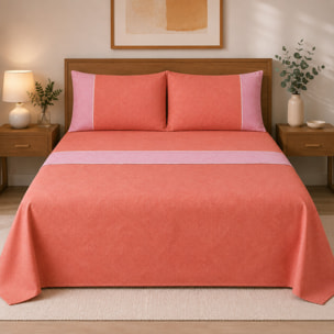 BASSETTI Completo letto 100% Cotone Fantasie Geometriche_Matrimoniale_Delf Arancio