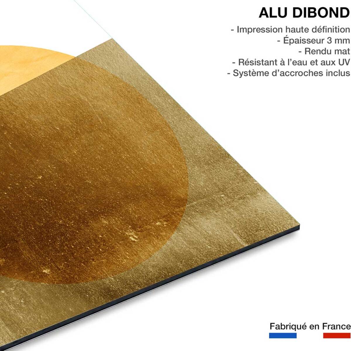 Tableau abstrait Golden ocean Tableau alu Dibond
