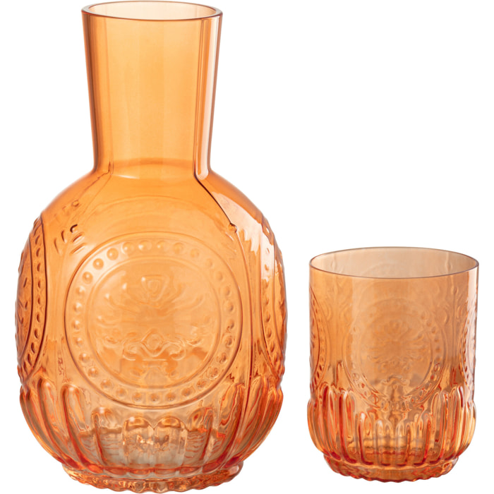 J-Line carafe + verre Maya - verre - orange