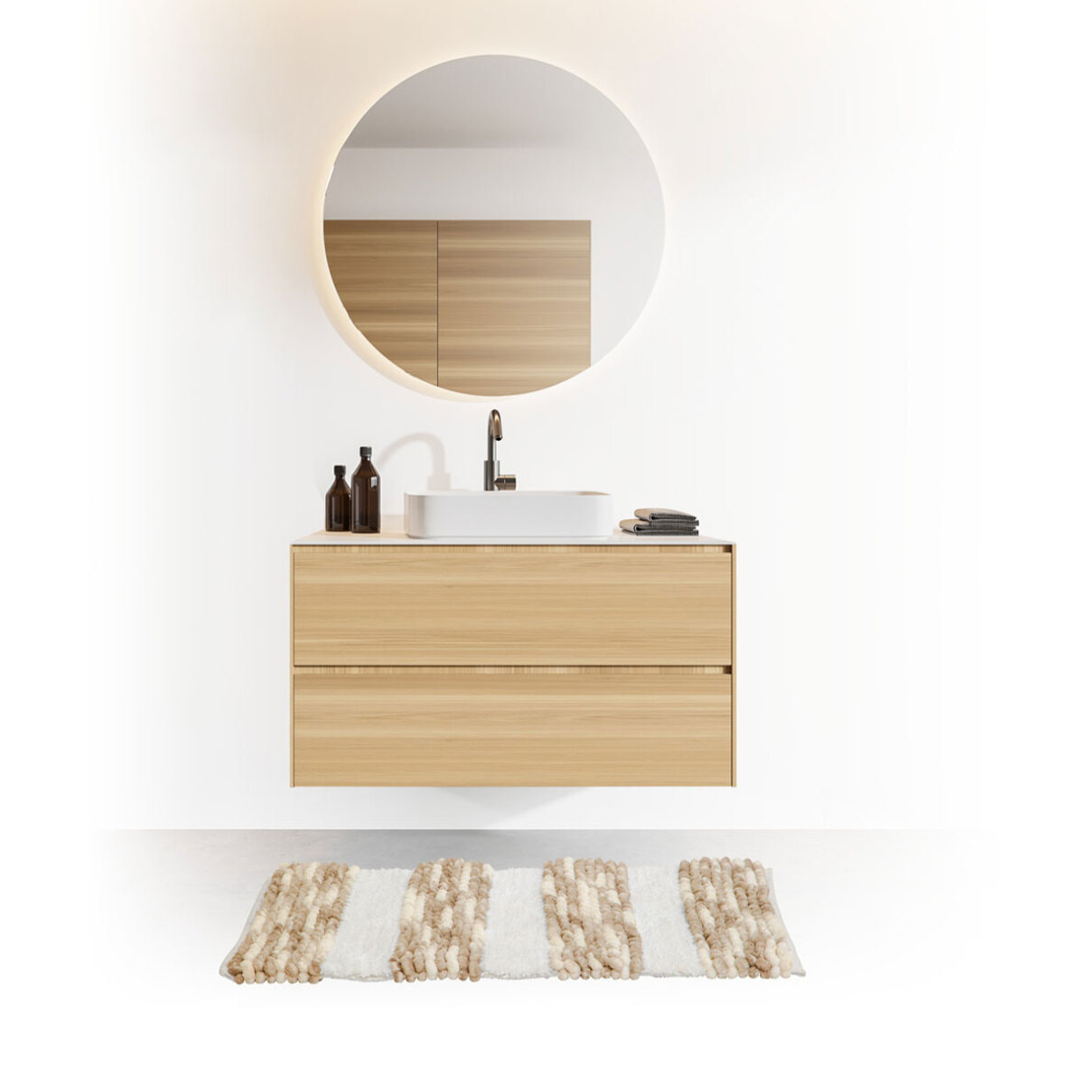 Tapis 50x75 cm Blanc Taupe