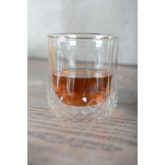 Verres double paroi whisky - lot de 2