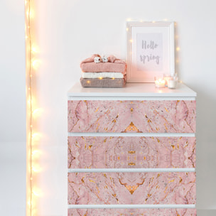 Sticker meuble marbre doré et rose 60 x 90 cm
