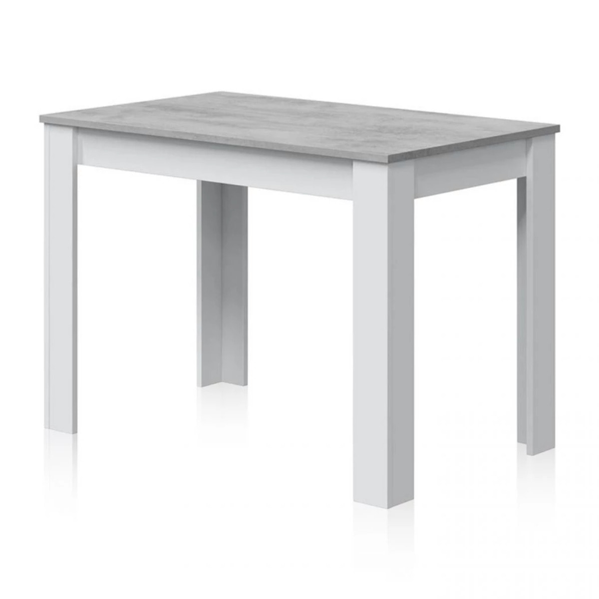 Mesa de comedor Dina Blanco Artik (Blanco Mate) - Gris Cemento