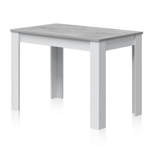 Mesa de comedor Dina Blanco Artik (Blanco Mate) - Gris Cemento