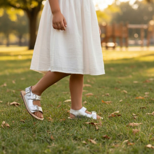 SANDALIA BAREFOOT PIEL CHETTO TIPO BIO PLATA