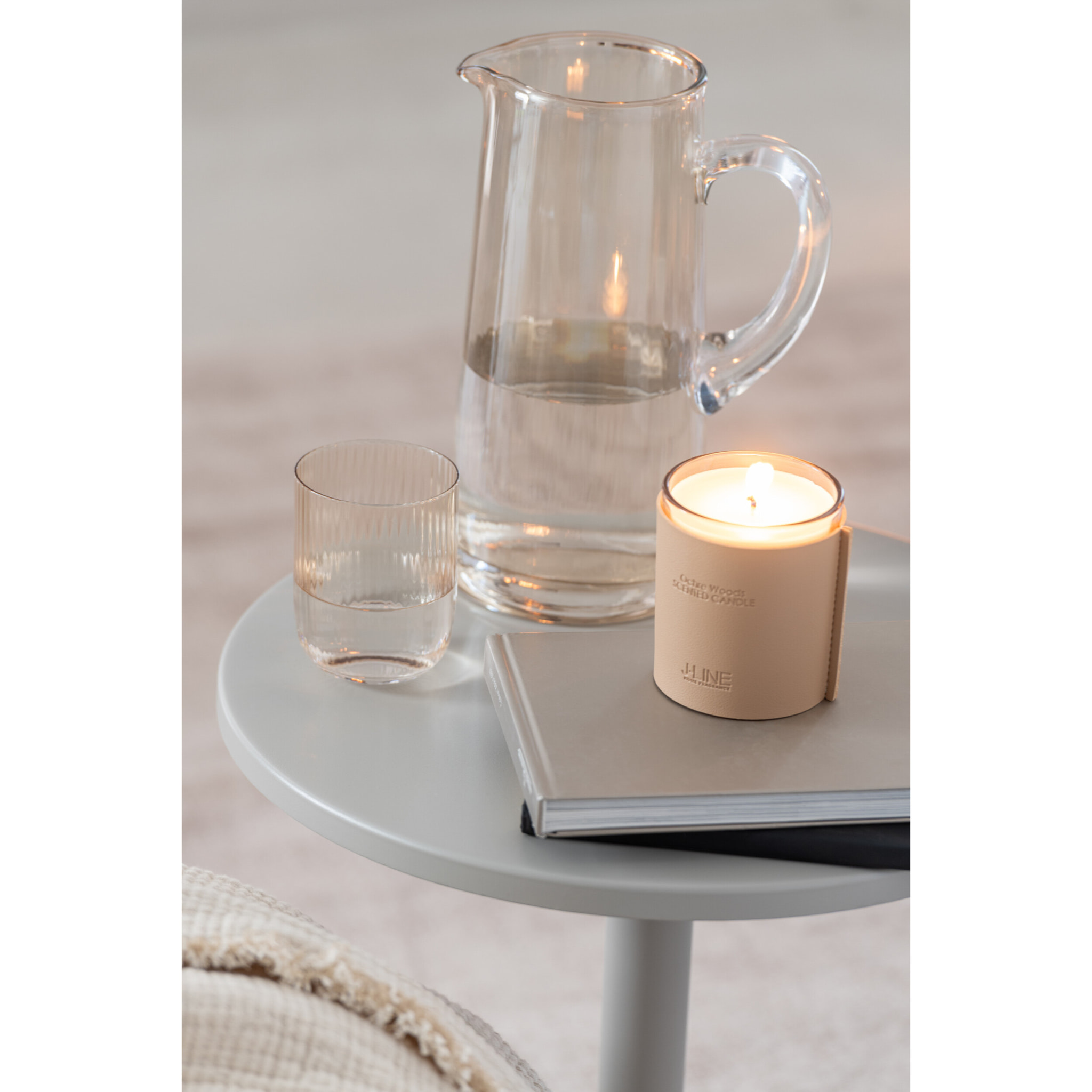 J-Line bougie parfumée Cuir - Suit & Tie - verre - beige - 40H