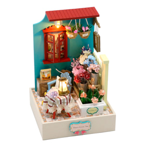 Recogiendo la luz entre las flores. Maqueta 3D realista con gran detalle y luces led.