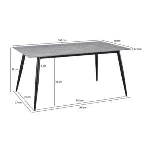 Table de repas en céramique 160 x 90 cm - STONE 2