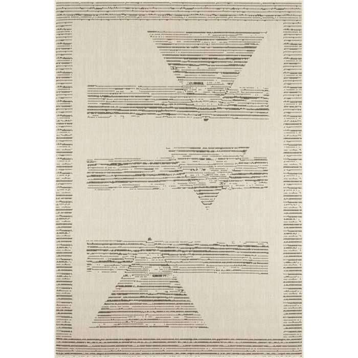 Samba - tapis intérieur extérieur motif abstrait géométrique, gris