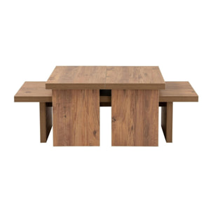 Table basse gigogne design – effet bois (3 pièces) MARFA