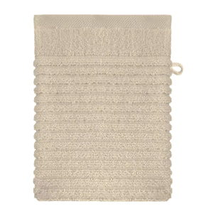 Gant de toilette pur coton 560 g/m² uni beige Vitae stone