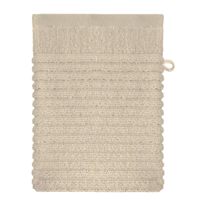 Gant de toilette pur coton 560 g/m² uni beige Vitae stone