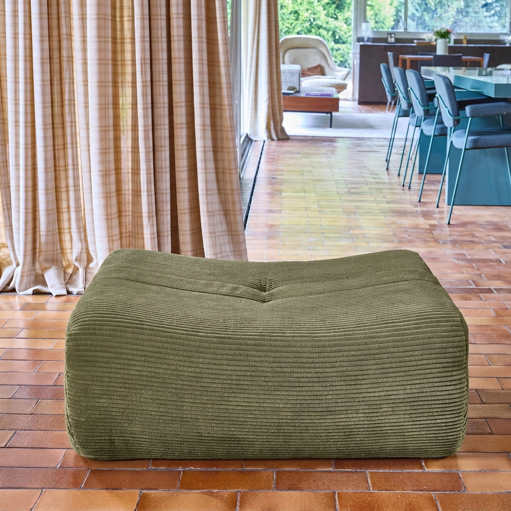 Pouf, repose-pieds pour chauffeuse Sokol velours côtelé SOKOL