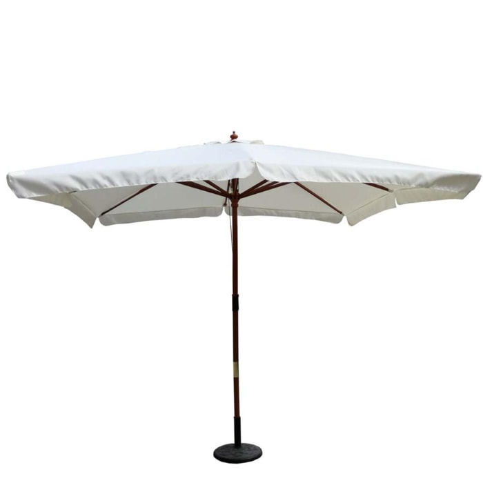 Parasol en bois 3 x 3 m écru ULFI