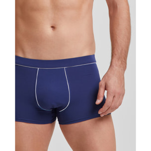 Boxer cotone tinta unita con dettagli a contrasto