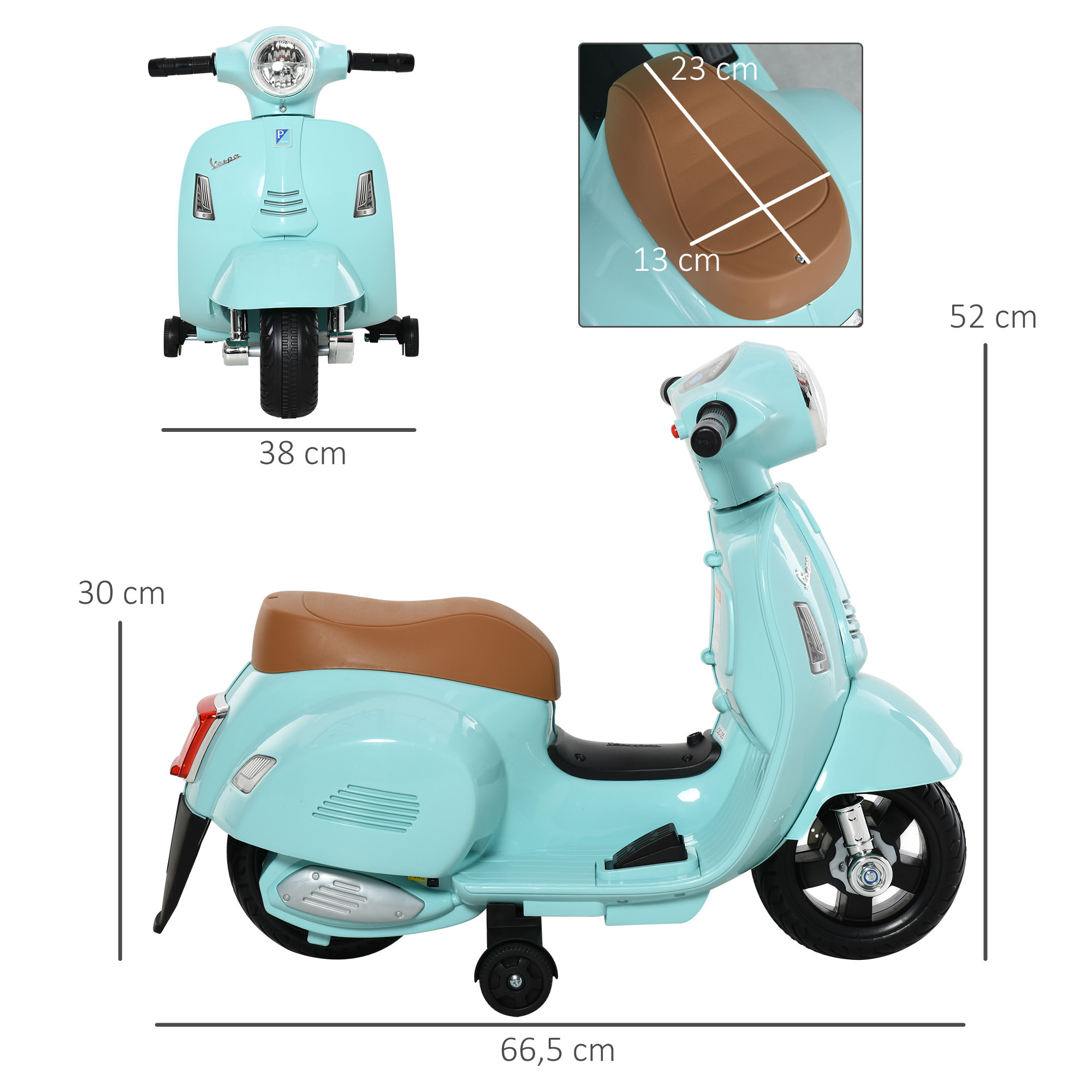 Moto Eléctrica Vespa para Niños de +18 Meses Verde