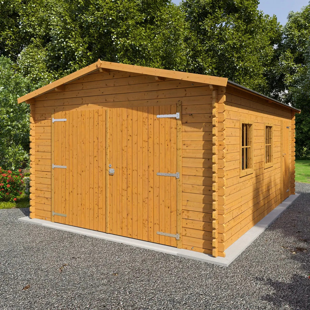 Garage Artemis - bois marron - 19 m²