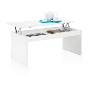 Mesa de centro elevable Evan Blanco Brillo