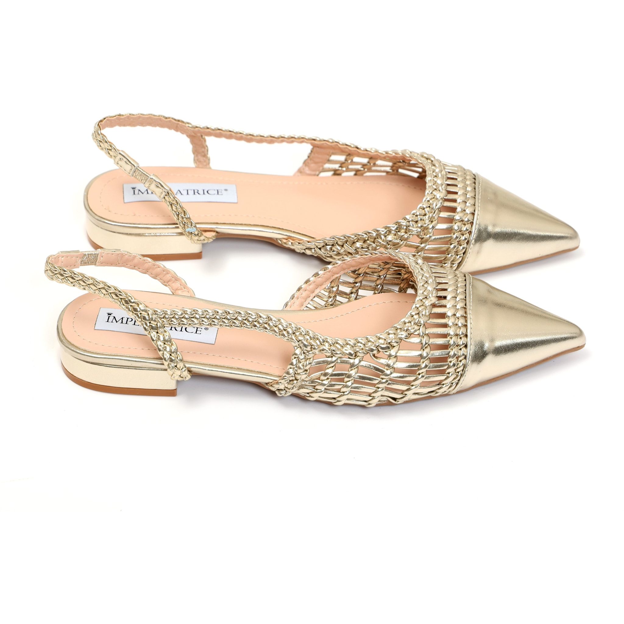 Ballerine in simil pelle con intreccio