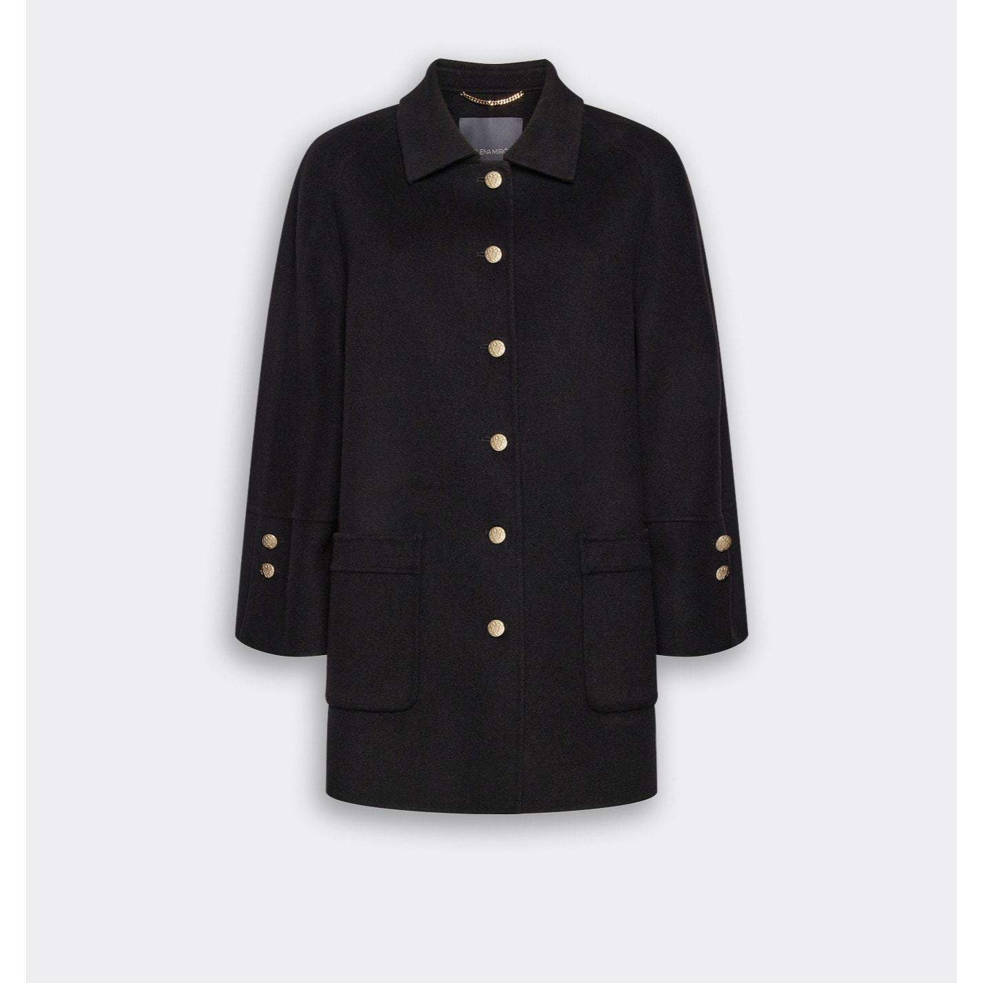 Elena Mirò - Cappotto misto lana double - Nero
