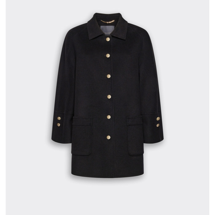 Elena Mirò - Cappotto misto lana double - Nero