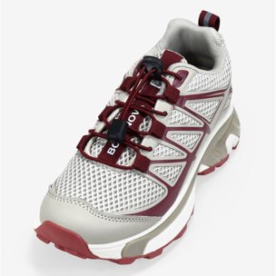 Zapatillas deportivas burdeos con cordones ajustables