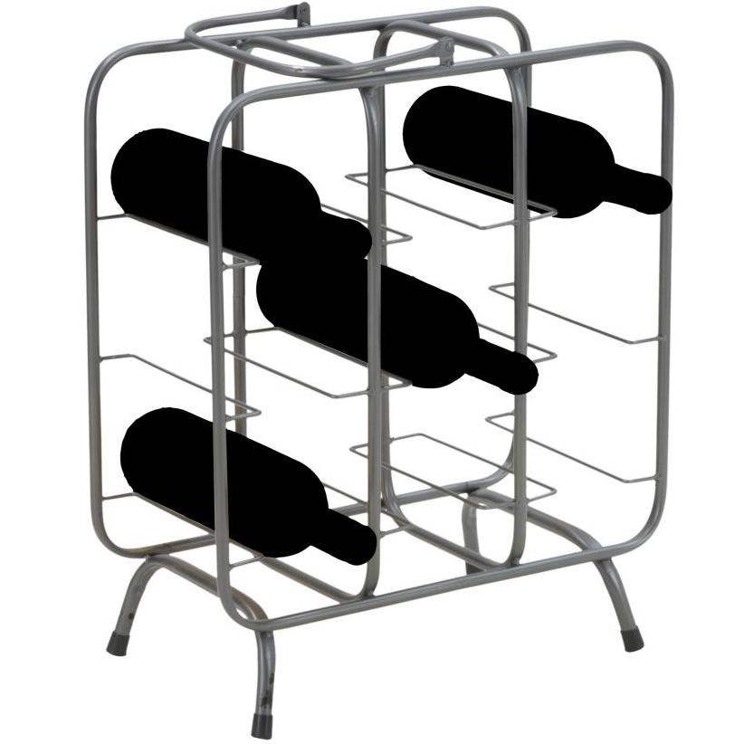 PORTABOTTIGLIE RACK QUADRATO (9 POSTI) OFFICINE 55 GRIGIO