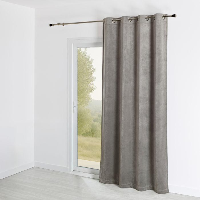 Rideau Ignifugé  M1 en velours premium - Gris