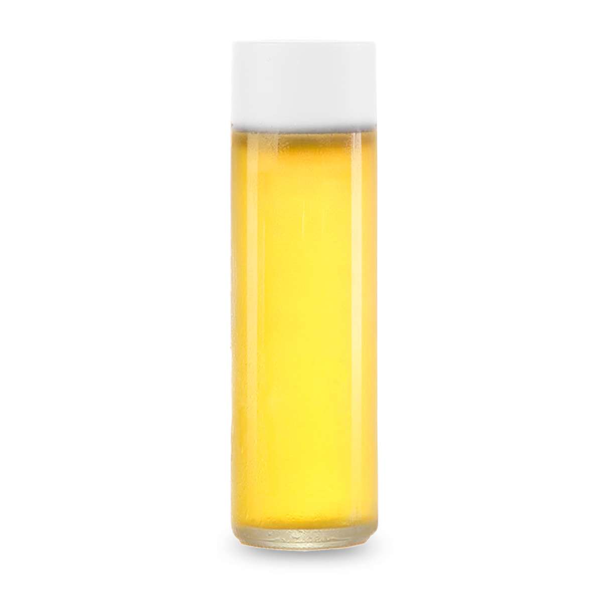 Botella de vidrio para todo tipo de bebidas de 250 ml con tapa de plástico.