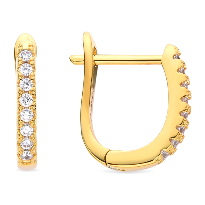 Pendientes de Circonita Brillante acabados en oro amarillo de 18K
