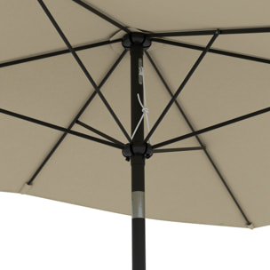 Parasol rectangulaire inclinable de jardin avec manivelle métal polyester haute densité anti UV 50+ beige