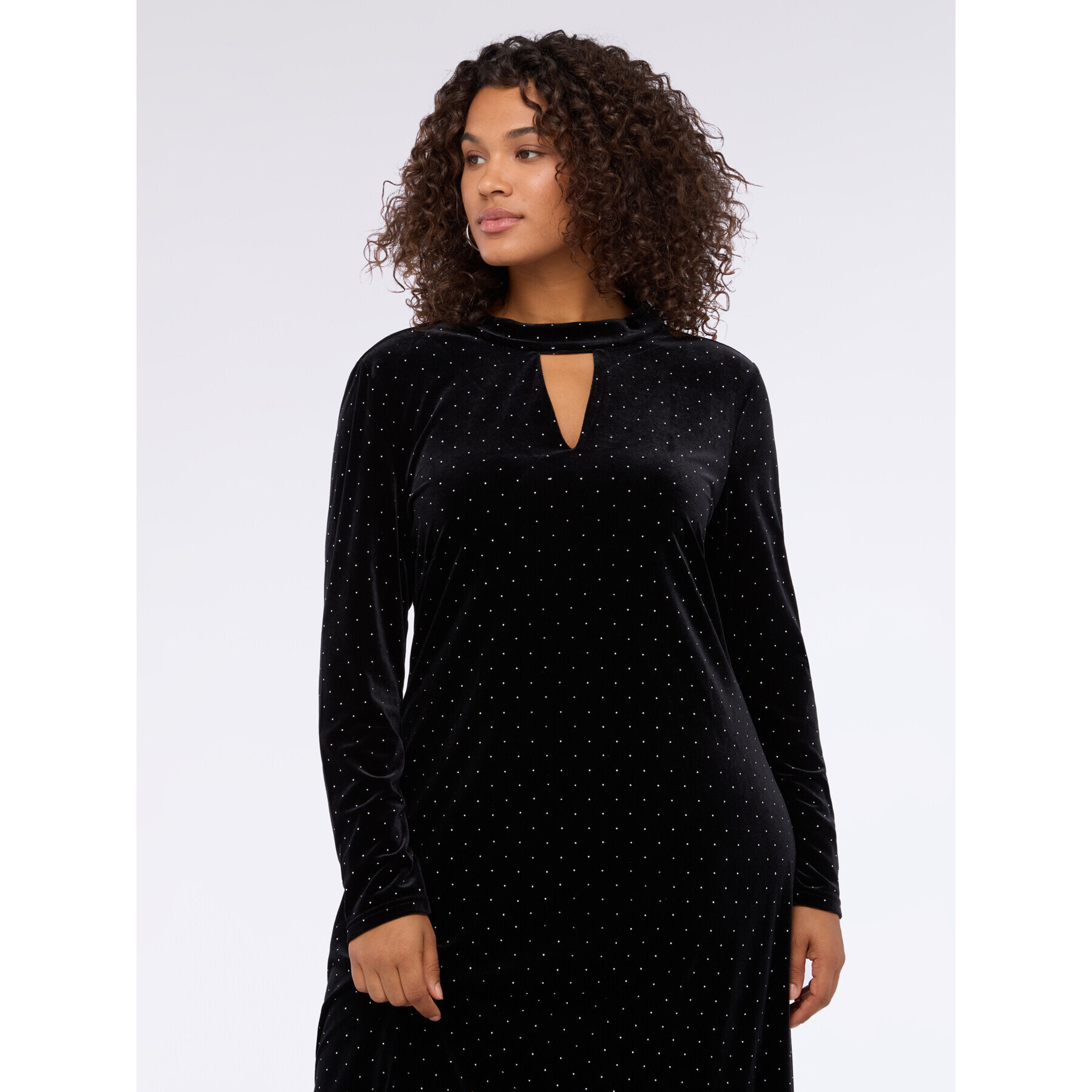 Fiorella Rubino - Vestido GLAM de terciopelo con puntos de luz - Negro