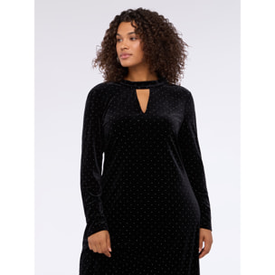 Fiorella Rubino - Vestido GLAM de terciopelo con puntos de luz - Negro