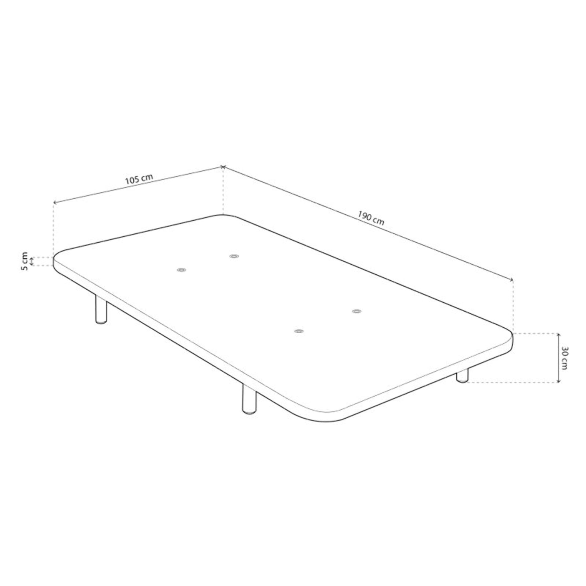 Base tapizada Air 3D - Con patas