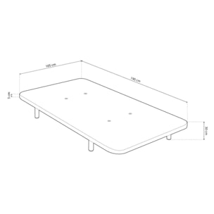 Base tapizada Air 3D - Con patas