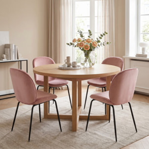 Sedia Imbottita in Effetto Velluto con Gambe in Acciaio, Design Moderno ed Elegante per Sala da Pranzo, Cucina, Soggiorno, Studio e Ufficio
