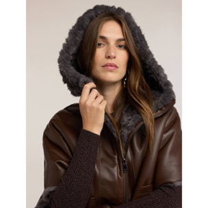 Motivi - Cappa reversibile con zip - Marrone