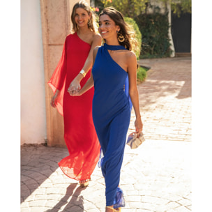 Vestido asimétrico con fular