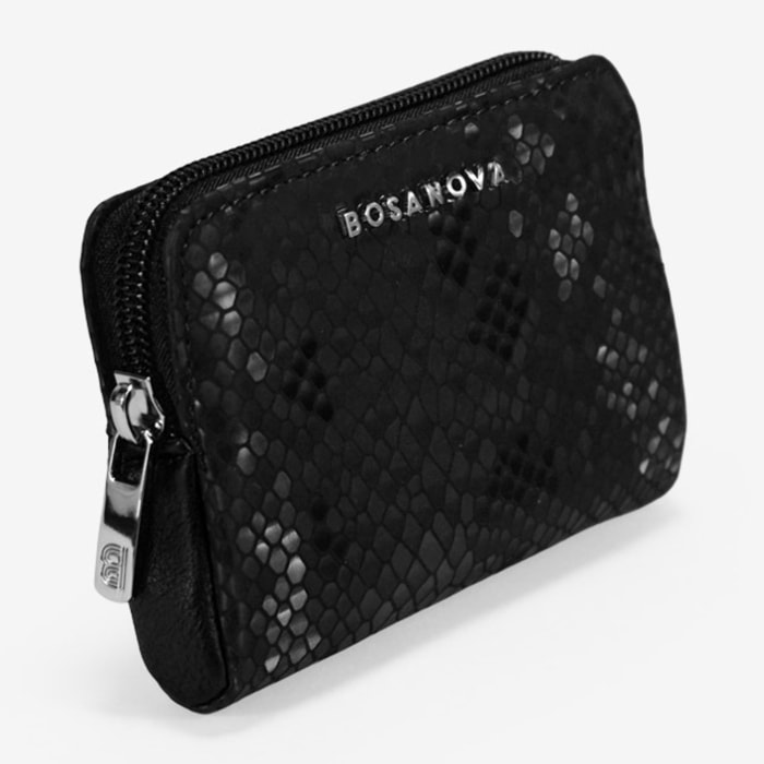 Monedero negro con estampado