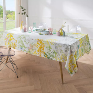 Serviette lin & coton lavé imprimé multicolore Canopee blanc